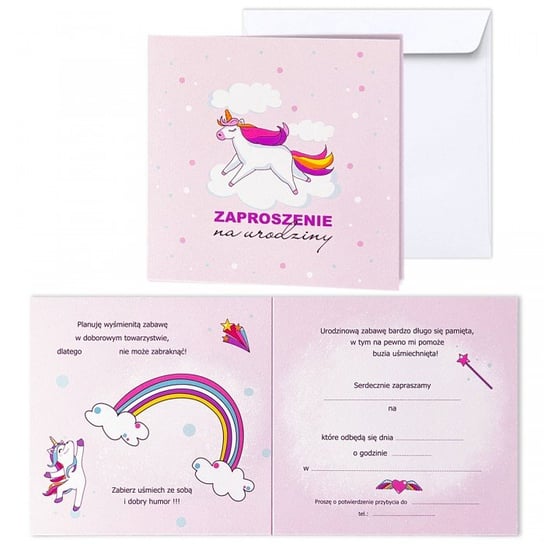 Zaproszenie Na Urodziny Dla Dzieci, Jednorożec, Koperta 63238 Forum Design Cards