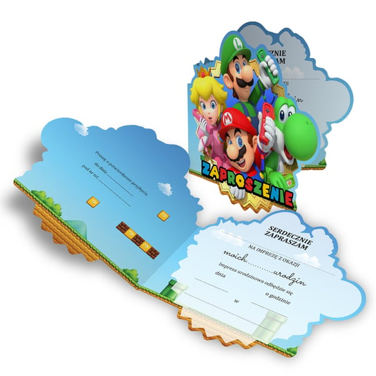 Zaproszenie Na Urodziny Super Mario Z2 Inna marka