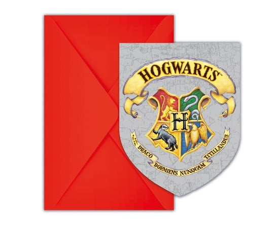 Zaproszenie z kopertą Harry Potter Hogwarts Houses 6szt GoDan