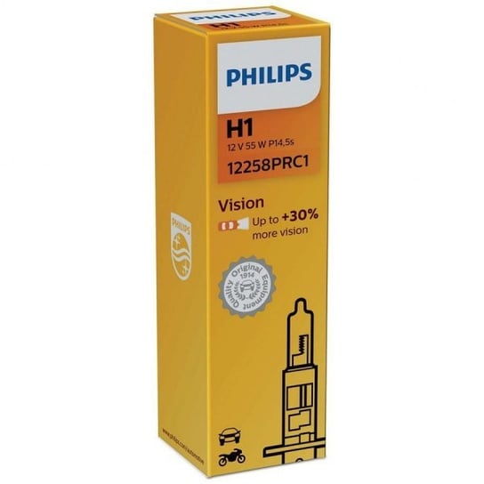 Żarówka halogenowa Philips Vision +30% H1 12V 55W, 1 szt. Philips