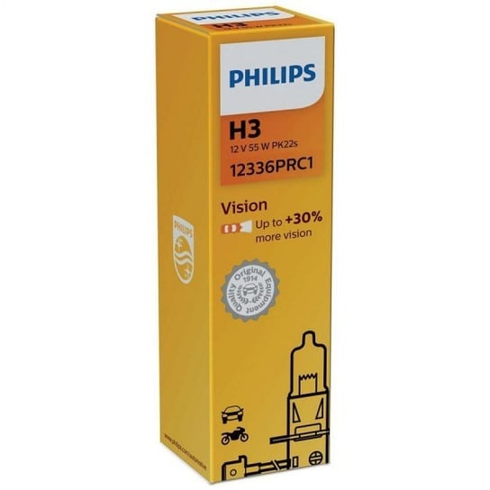 Żarówka halogenowa Philips Vision +30% H3 12V 55W, 1 szt. Philips