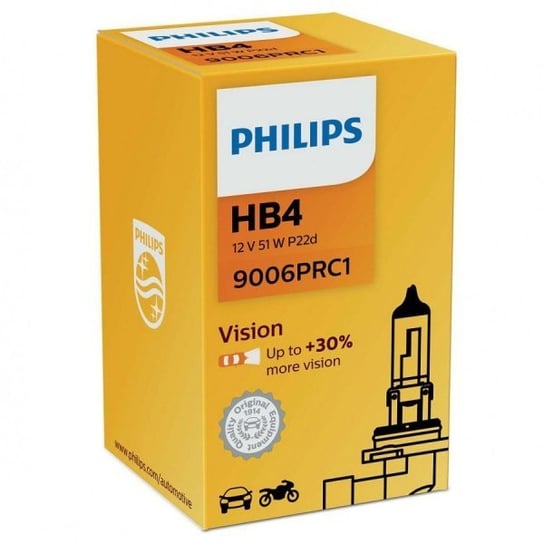 Żarówka halogenowa Philips Vision +30% HB4 12V 51W, 1 szt. Philips