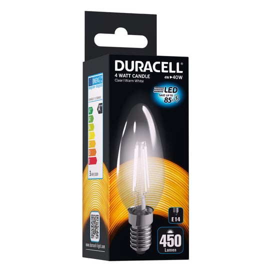 Żarówka LED DURACELL Candle, B35, E14, 4 W, barwa biała ciepła Duracell