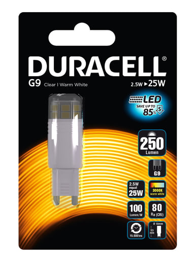 Żarówka LED DURACELL, G4, 2,5 W, barwa biała ciepła Duracell