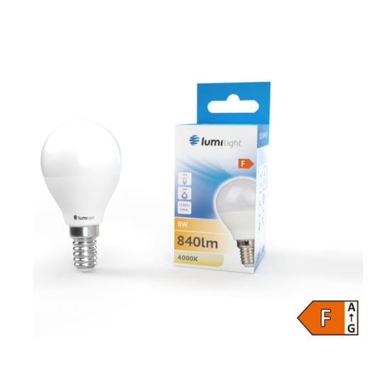 ŻARÓWKA LED E14 8W 840LM G45 KULKA B. NEUTRALNA Lumilight