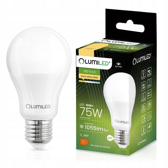 Żarówka LED E27 10W = 75W 1055lm 3000K CIEPŁA BIAŁA PREMIUM EMC2 LUMILED Lumiled