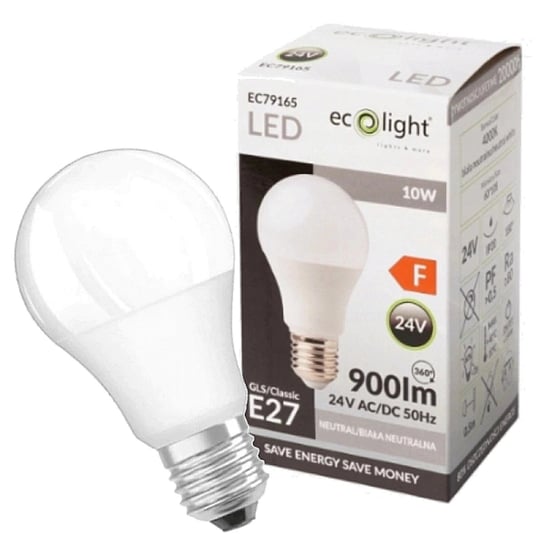 Żarówka LED E27 10W Niskonapięciowa 24V Neutralna Ecolight