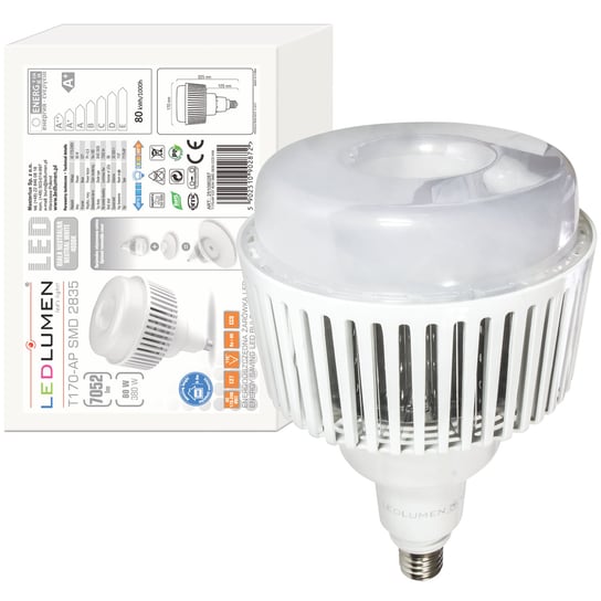 Żarówka LED E27 T170 80W=380W SMD 7052lm 110° CCD Energooszczędna Neutralna Biała 4000K LEDLUMEN