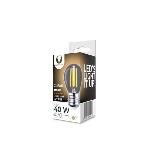 Żarówka LED Filament E27 G45 4W 230V 2700K 470lm COG przezroczysta Forever Light Forever Light