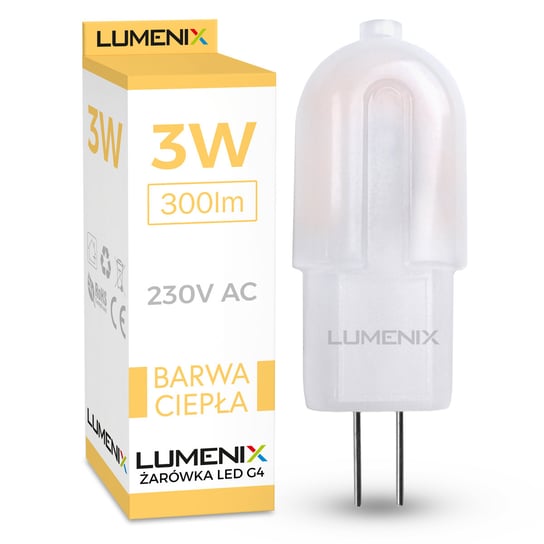 Żarówka LED G4 300lm 3W ściemnialna DIM CIEPŁA Lumenix DLED