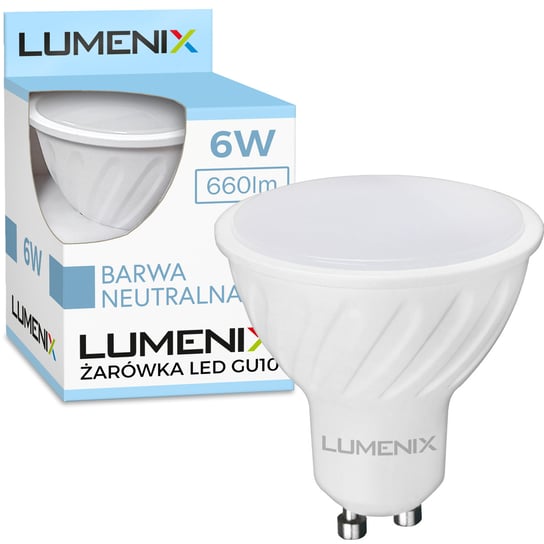 Żarówka LED GU10 6W 4500K BIAŁA NEUTRALNA 660lm 120° Wydajna PREMIUM CCD DLed