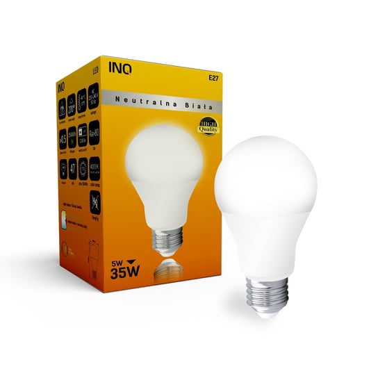 Żarówka LED INQ LA014NW, E27, 5 W, biała neutralna INQ