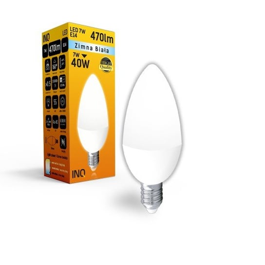 Żarówka LED INQ LB034CW, E14, 7 W, biała chłodna INQ