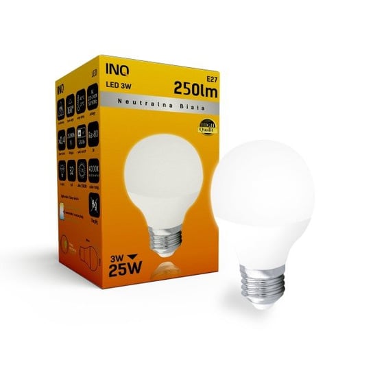 Żarówka LED INQ LP054NW, E27, 3 W, biała neutralna INQ