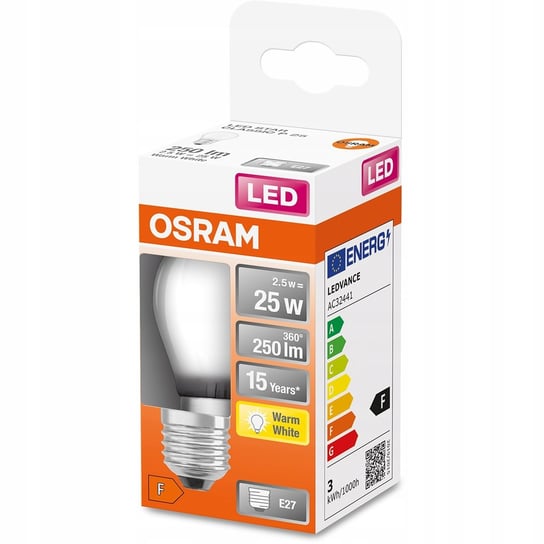 Żarówka Led Mała Kulka E27 2,5W = 25W 2700K Osram Osram