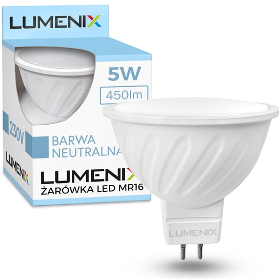 Żarówka LED MR16 230V SMD 2835 5W 480LM NEUTRALNA Lumenix DLED