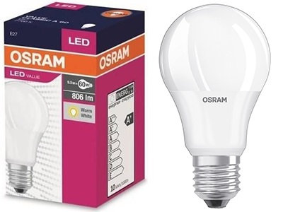 Żarówka LED OSRAM CLA60, E27, 806 lm, barwa ciepła biała, 9 W Osram