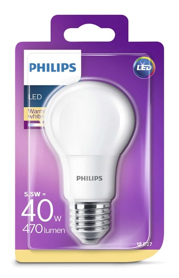 Żarówka LED PHILIPS, E27, 40 W, barwa ciepła biała 