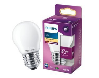 Żarówka LED PHILIPS P45 E27 4,3W =40W 2700K ciepła WW 470 lm kulka Philips