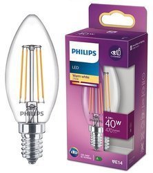 Żarówka LED PHILIPS Retro Filament E14 4,3W 2700K 470 lm świeczka Philips