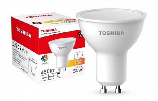 Żarówka LED TOSHIBA, GU-10, 5,5 W, barwa biała ciepła Toshiba