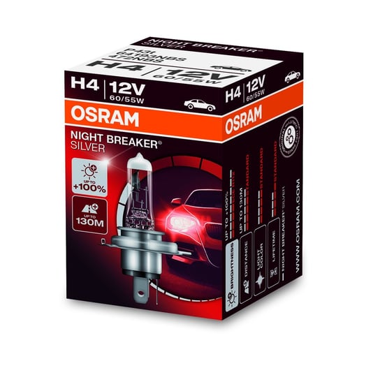 Żarówka OSRAM H4 Night Breaker Silver +100% (1 sztuka) Osram