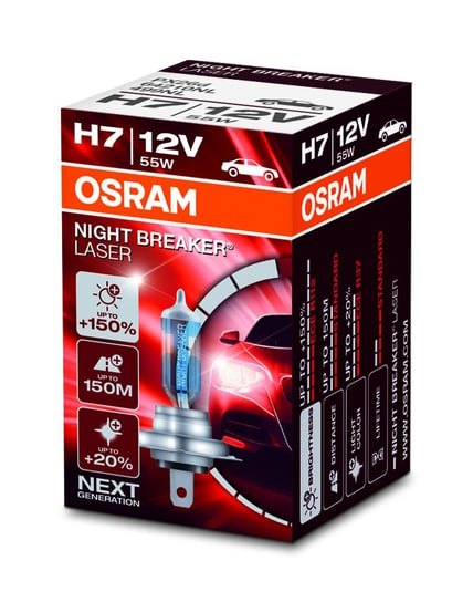 Żarówka OSRAM H7 Night Breaker Laser +150% (1 sztuka) Osram