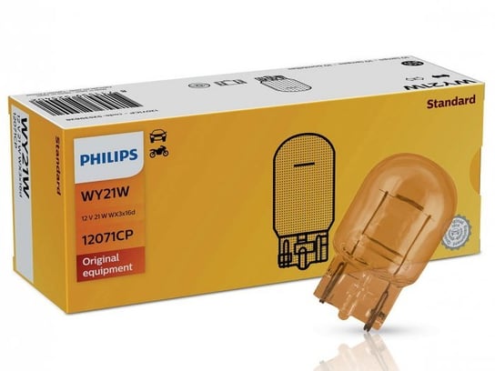 Żarówka Philips 12V 21W WY21W T20d W3x16d, pomarańczowa, 1 szt. Philips