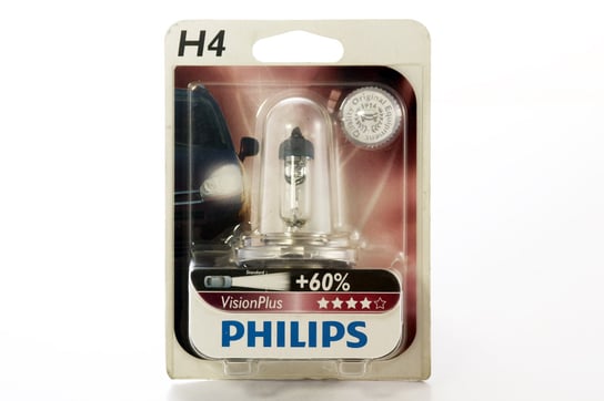 Żarówka PHILIPS H4 12V 60/55W Visionplus +60% światła Philips