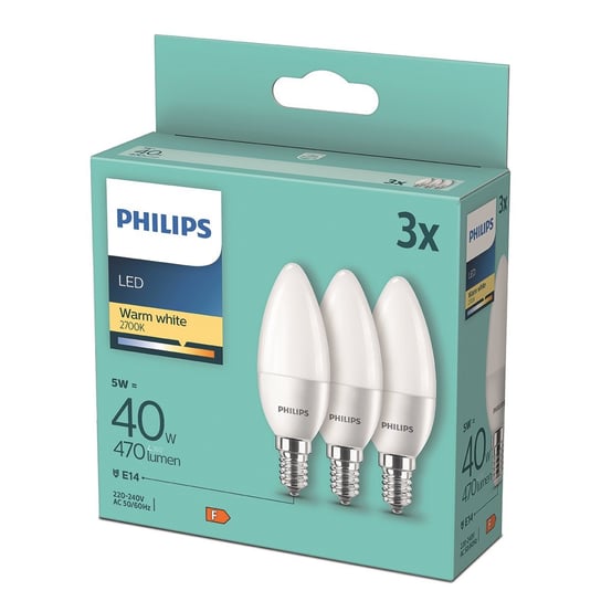 Żarówka Philips LED E14 5 W (40 W) ciepła biel 3 szt. Philips