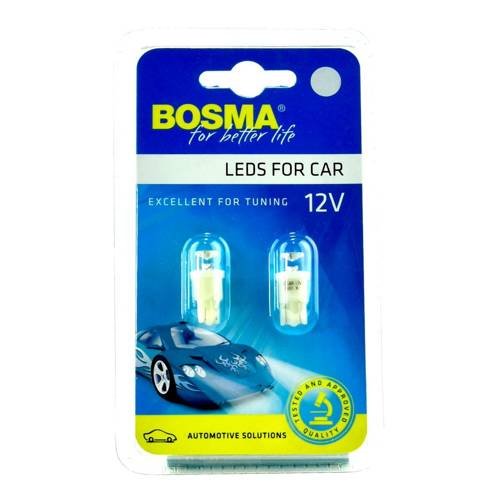 Żarówka samochodowa Bosma zamiennik W5W/T10 LED diodowa biała - 2szt Bosma
