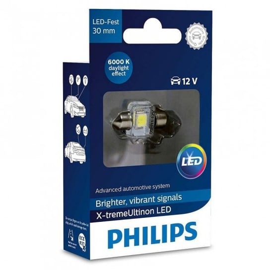 Żarówka samochodowa LED Philips X-tremeUltinon 6000K C5W C10W 30mm 12V 1W Philips