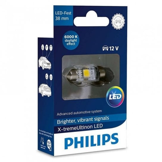 Żarówka samochodowa LED Philips X-tremeUltinon 6000K C5W C10W 38mm 12V 1W Philips