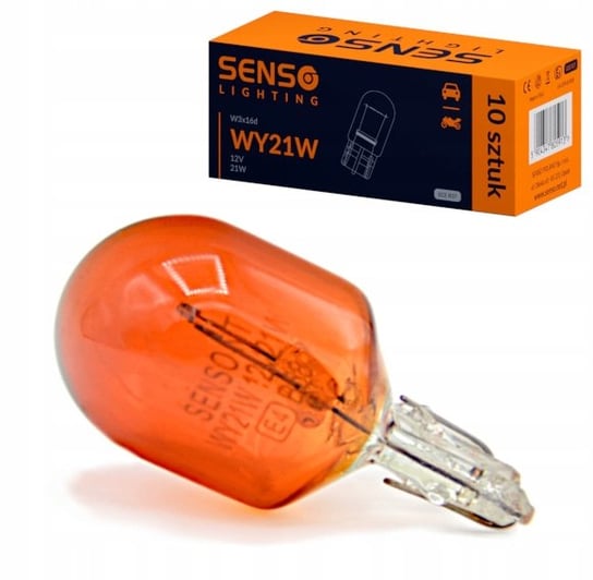 ŻARÓWKA SENSO WY21W 12V W3x16d POMARAŃCZOWA HOMOLOGACJA E4 - SENSO ...