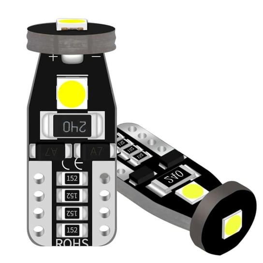 Żarówka W5W Led Em Automotive T10 12V Krystaliczna Biała Canbus Mocna 2Szt EM Automotive