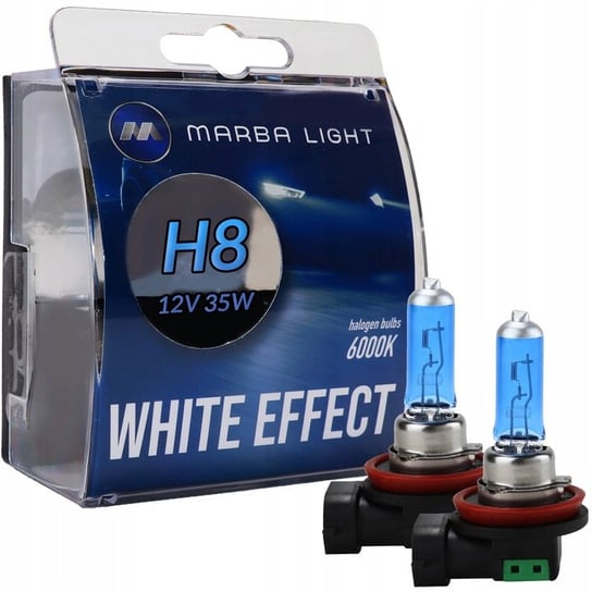 ŻARÓWKI H8 12V 35W MARBA LIGHT WHITE EFFECT H8 35W 12V 2 sztuki MLWEH81235D Marba