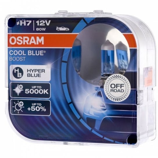 Żarówki halogenowe Osram Cool Blue Boost H7 12V 80W (barwa 5000K, +50% więcej światła), 2 szt. Osram