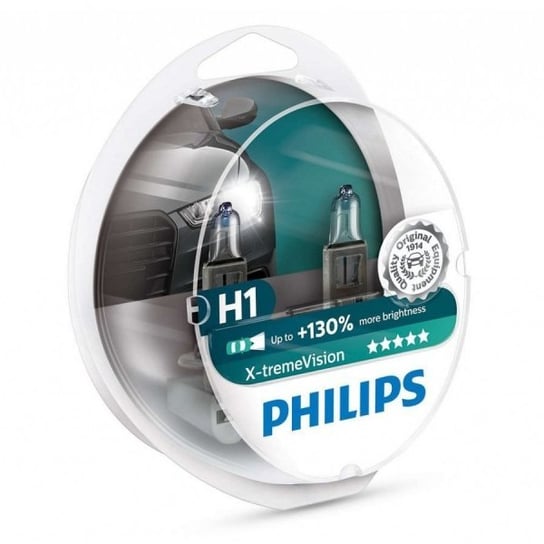 Żarówki halogenowe Philips X-tremeVision +130% H1 12V 55W, 2 szt. Philips