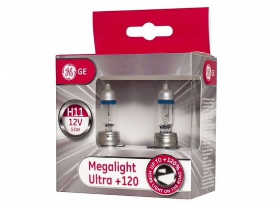 Żarówki halogenowe TUNGSRAM Megalight Ultra +120% H11 12V 55W (+120% więcej światła, jasne światło), 2 szt. TUNGSRAM