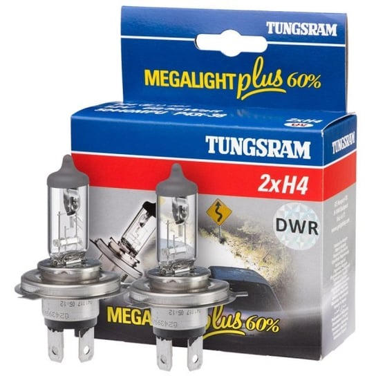 Żarówki halogenowe TUNGSRAM Megalight Ultra +60% H4 12V 60/55W, 2 szt. TUNGSRAM