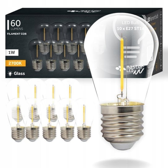 Żarówki ledowe retro Edison LED E27 Filament Vita ST14 2700K 1W MasterLED
