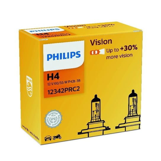 Żarówki PHILIPS H4 Vision (2 sztuki) Philips