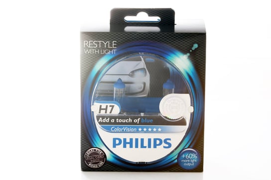 Żarówki PHILIPS H7 12V 55W Colorvision Blue niebieskie, 2 sztuki Philips