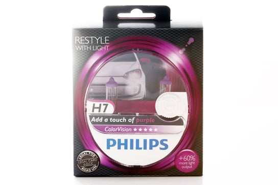 Żarówki PHILIPS H7 12V 55W Colorvision Purple fioletowe, 2 sztuki Philips