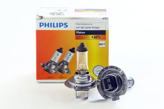 Żarówki PHILIPS H7 12V 55W Vision +30% światła, 2 sztuki Philips