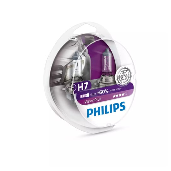 Żarówki PHILIPS H7 12V 55W Visionplus +60% światła, 2 sztuki Philips