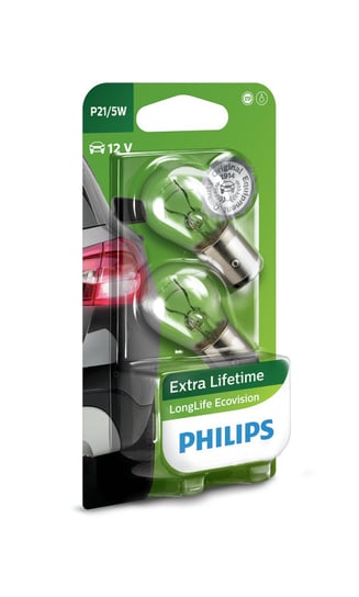 Żarówki PHILIPS P21/5W LongLife EcoVision (2 sztuki) Philips