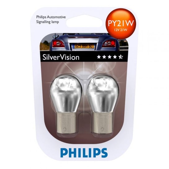 Żarówki PHILIPS PY21W 12V 21W Silvervision pomarańczowe, 2 sztuki Philips