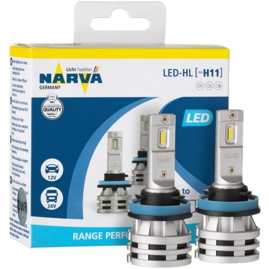 Żarówki samochodowe LED NARVA Range Performance H8 / H11 / H16 12/24V 24W (temperatura barwowa 6500K) Narva