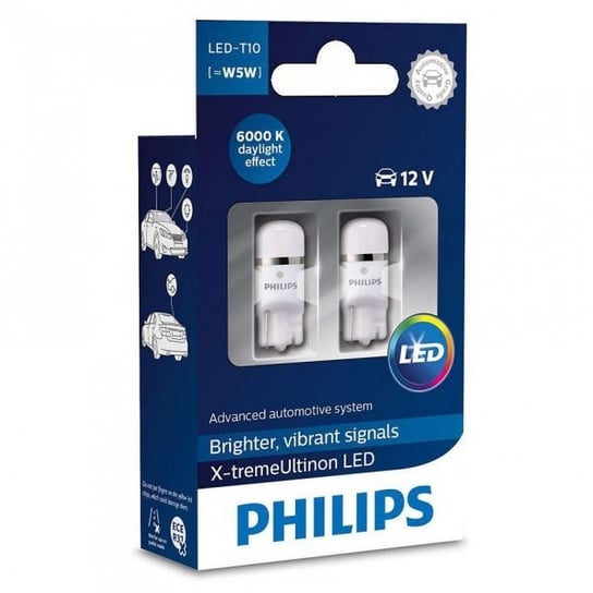 Żarówki samochodowe LED Philips X-tremeUltinon 6000K W5W 12V 1W, 2 szt. Philips